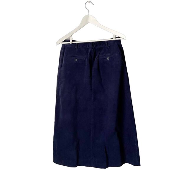 Brooks Brothers Navy Blue Corduroy A-Line Maxi Skirt Size 6 - Picture 2 of 4